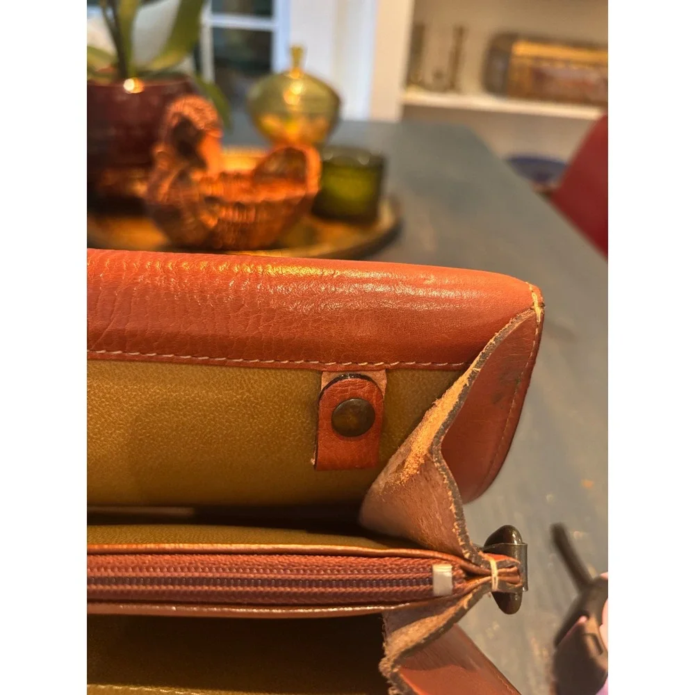 Gerard Henon Paris Brown Leather Briefcase Made in France Document Bag